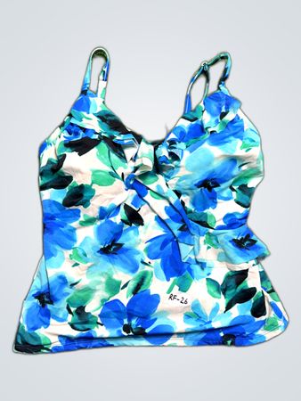 Blue Floral Tankini Top
