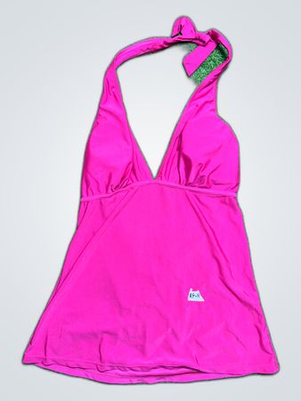 Pink Halter Neck Swimsuit Top