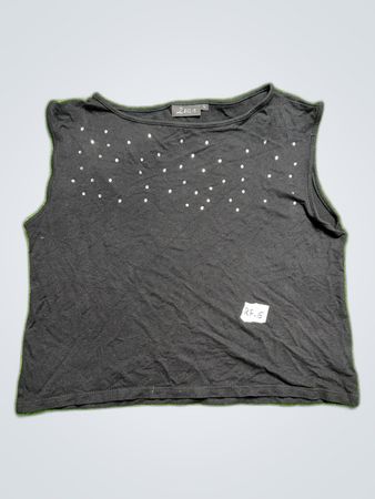 Z BIG Black Tank Top with Rhinestones