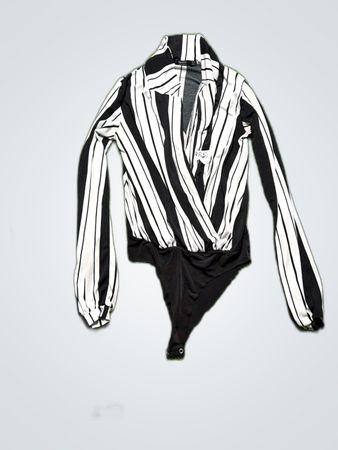 Bershka Black and White Striped Bodysuit