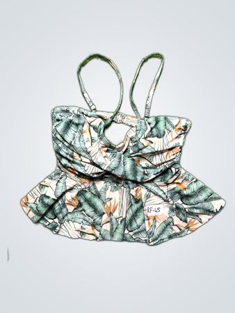 Women's Tropical Print Halter Swimsuit Top