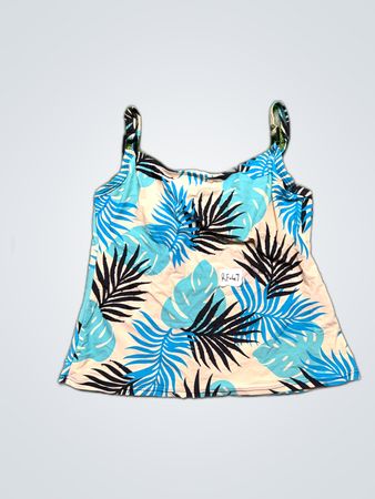 Blue and Black Floral Top