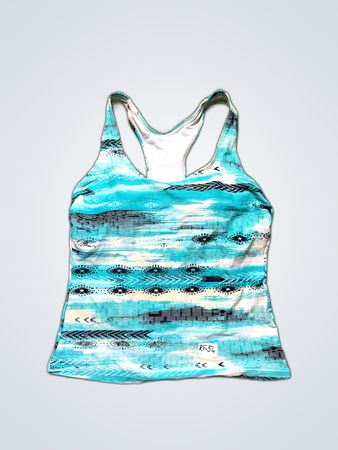 Blue Patterned Tank Top