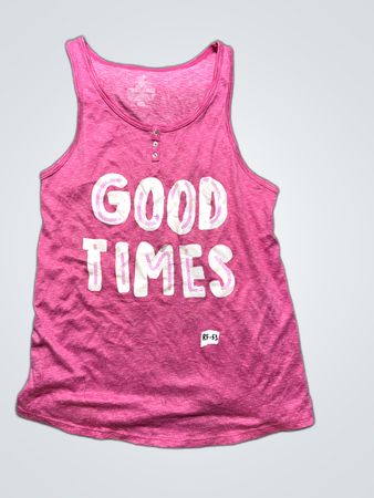 Pink Tank Top with Good Times Print