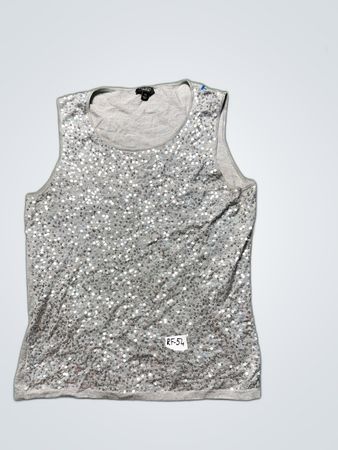 Talbots Gray Sequined Sleeveless Top