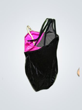 Black and Pink Velvet Swimsuit