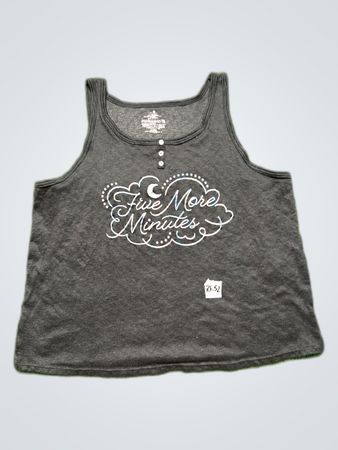 Gray Tank Top with 'Five More Minutes' Design