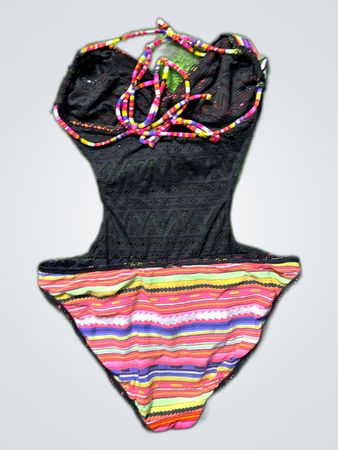 Multicolor Striped One-Piece Swimsuit
