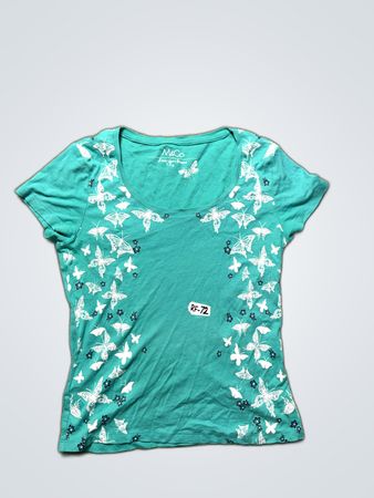M&Co Butterfly Print Short Sleeve Top