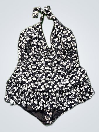 Floral Ruffled Halter Neck Swimsuit