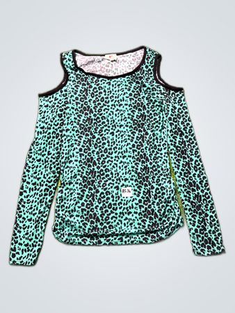 Leopard Print Cold-Shoulder Sweatshirt