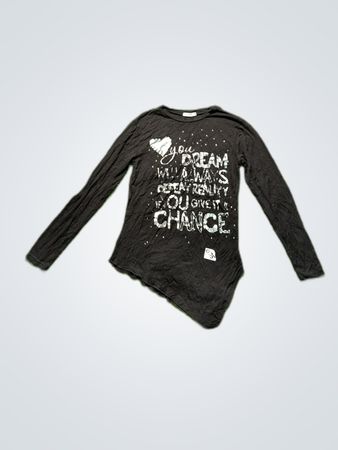 Black Long-Sleeve Shirt with White Graphic