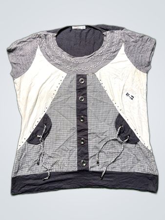 Alato Women's Gray and White Blouse