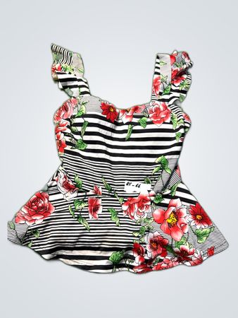 Floral and Striped Top
