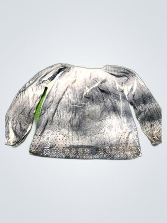Gray and White Printed Shirt