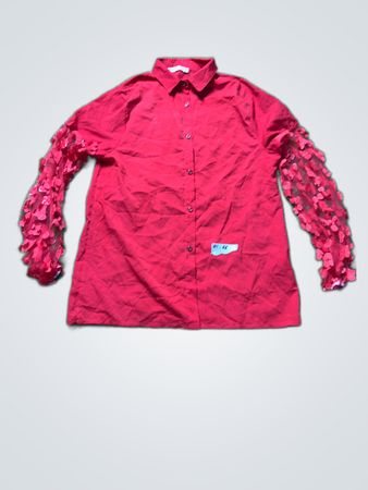 Red Floral Sleeve Shirt