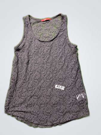 Gray Floral Lace Top