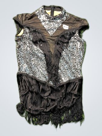 Black Sequined Fringe Dress
