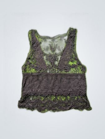 Black Lace Crochet Top