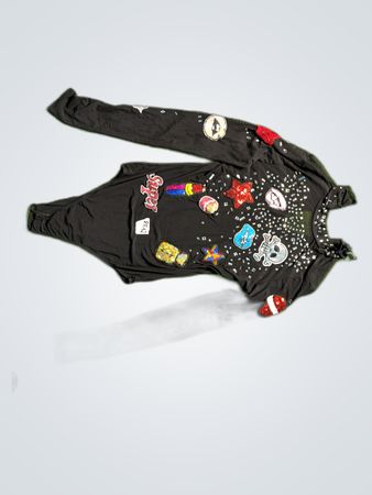KTDO Long-Sleeve Patchwork Bodysuit