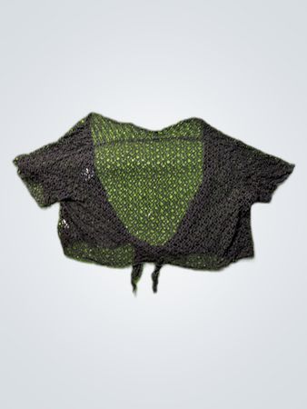 Black Crochet Tie Front Top