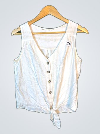 Unbranded White Sleeveless Embroidered Blouse