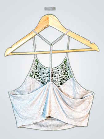 Gray Crochet Top