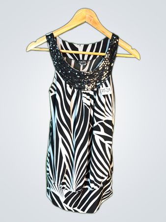 Rue21 Zebra Print Sequin Sleeveless Top