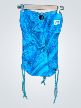 Michael Kors Blue Marble Halter Top