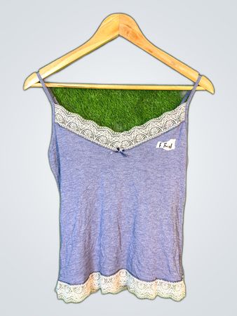 Gray Lace-Trimmed Camisole