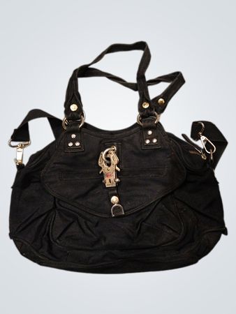 George Gina & Lucy Black Canvas Handbag