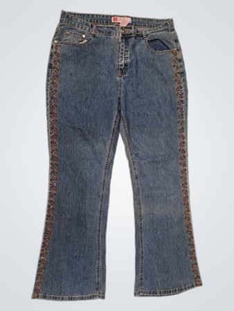 COS JEANS Damen Blau Bootcut Jeans mit verzierten Seiten