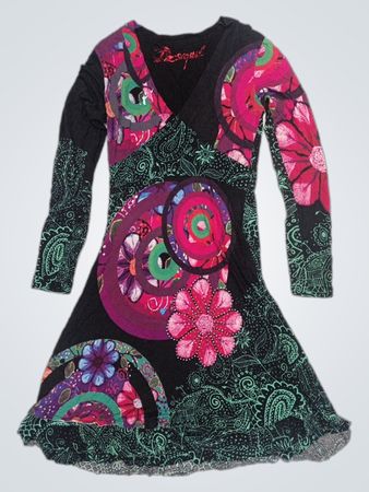 Desigual Floral Print Long Sleeve Dress