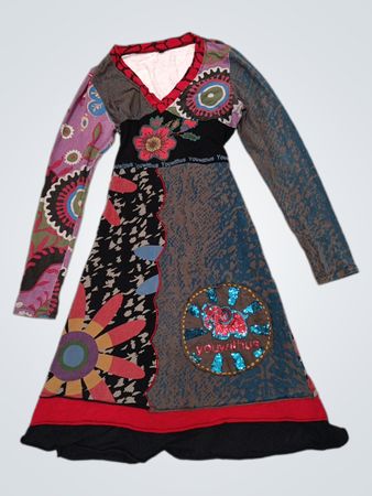 Patchwork Dress with Colorful Prints