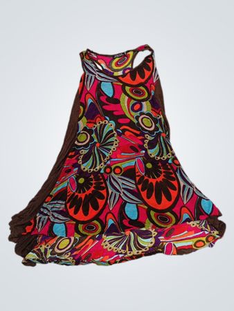POLITA Damen Ärmelloses Kleid mit abstraktem Print