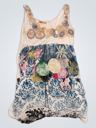 SOGGO COLLECTION Damen ärmelloses bedrucktes Kleid