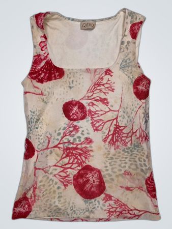QIÉRO! Damen Ärmelloses Top mit Korallen- und Muschelprint