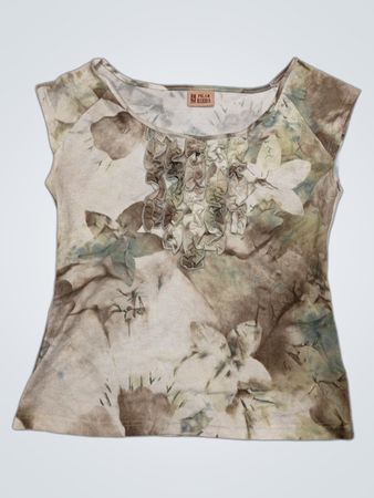 Pilar Rueda Damen-Top mit floralem Druck und Rüschendetails