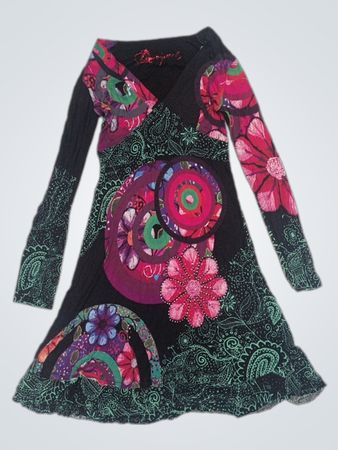 Desigual Langarm A-Linien Kleid
