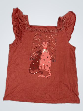 Rostfarbenes Tanktop für Mädchen mit Katzen-Graphic