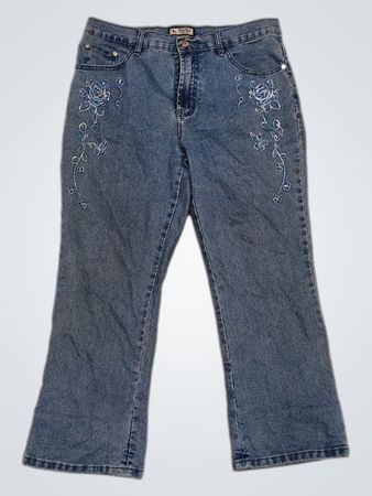 Wolf Blat Jeans mit gestickten Rosen