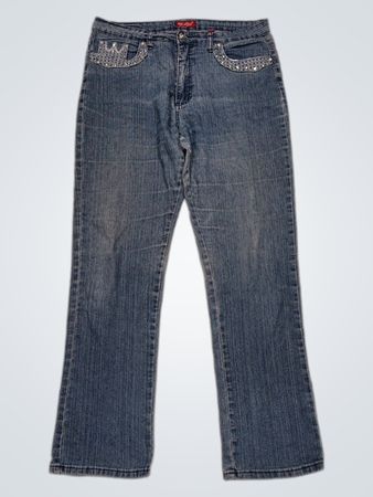Jet-Line Damen Verzierte Taschen Bootcut-Jeans