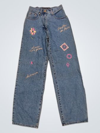 Quarantadue gestickte Patchwork-Jeans