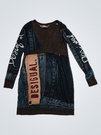 Desigual Langarm-Patchwork-Kleid