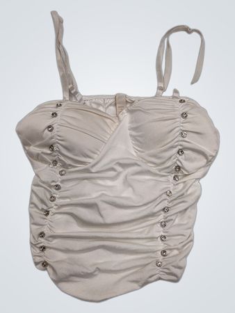 Weißes gerafftes Diamante-Body