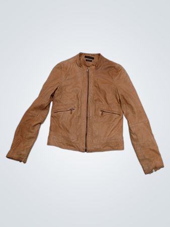Massimo Dutti Natural Leather Jacket Made in India