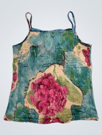 Tanktop mit Blumen- und Kartenmuster