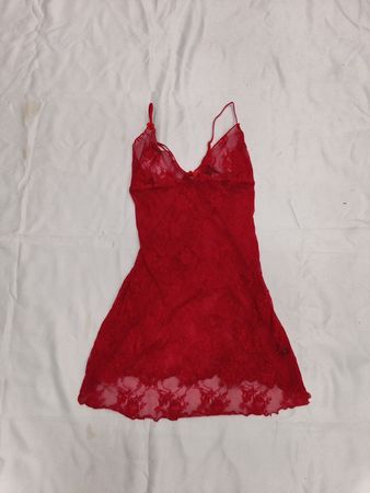 Vanille Rote Spitzenunterwäsche L/40