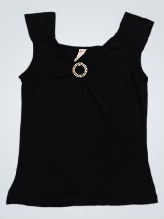 Schwarzes Tanktop mit Verzierung