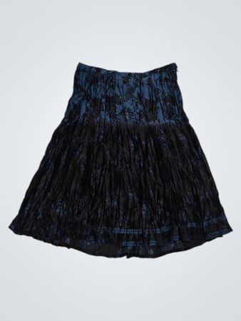 Esprit Damenblauer Midirock mit floralem Druck und Falten